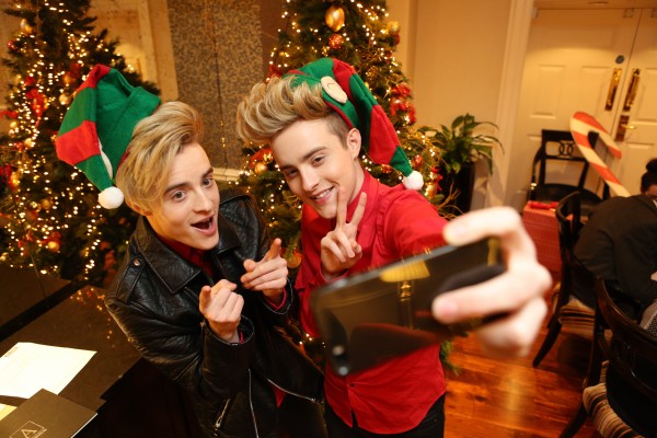 Thursday, December 3rd 2015. Jedward, ALONE's Christmas Ambassadors for 2015, take a fun and festive #Elfie4ALONE. This is to launch ALONE's campaign 'Share your presence this Christmas'. 