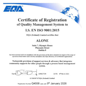 ALONE ISO 9001 2015 Certificate