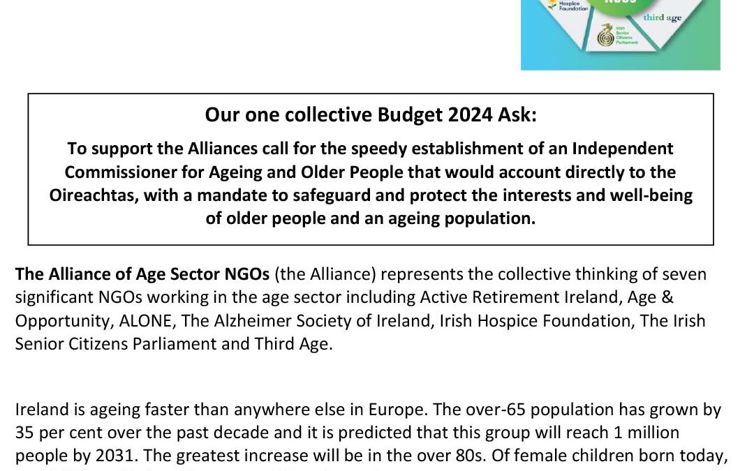 Age Alliance Pre Budget Submission 2024