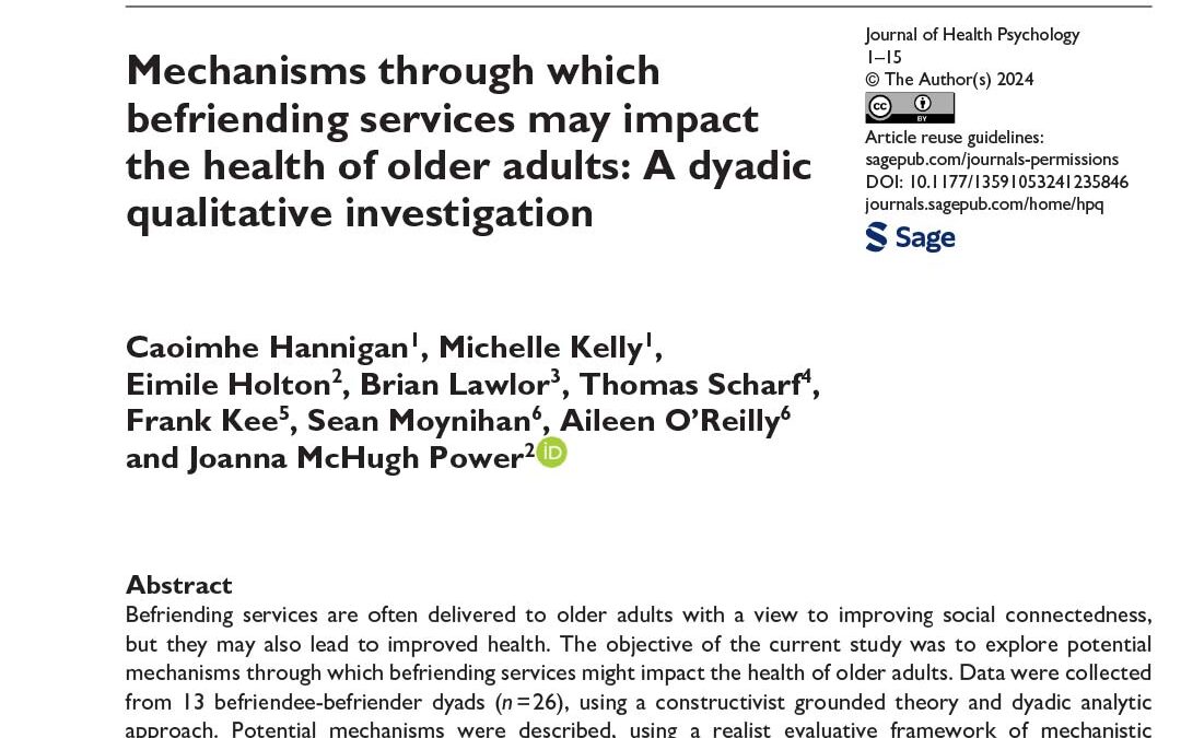 Mechanisms through which befriending services may impact the health of older