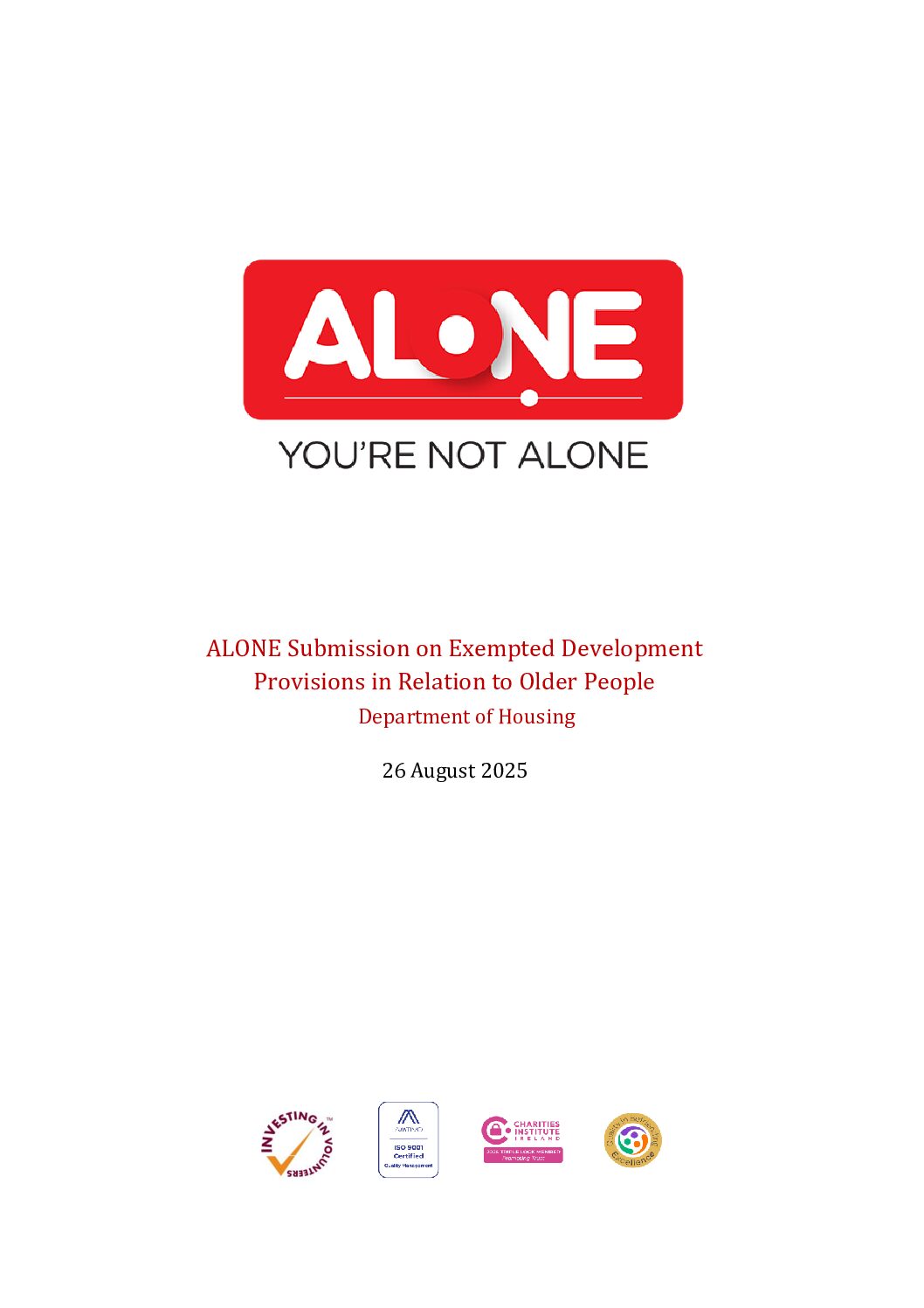 25.07.22_ALONE_Submission_development_exemptions_final document cover