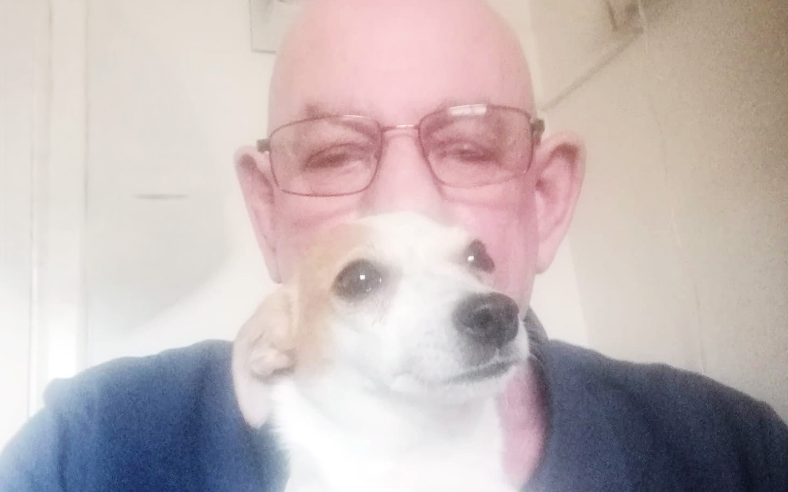 Donal with his Jack Russell dog